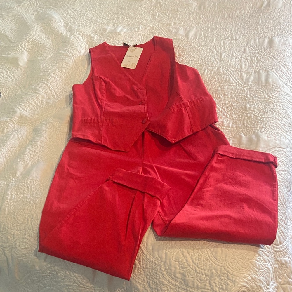 Red Women's set made in Italy